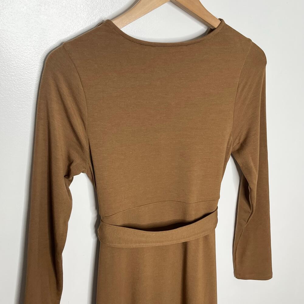 Soft Surroundings Paula Cocoa Brown Belted Sweater Knit Midi Dress PXS - Picture 10 of 12
